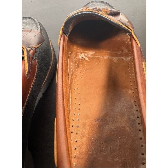 Allen Edmonds Nashua Loafers Size 11D Kiltie Tassel Black Brown Leather Shoes